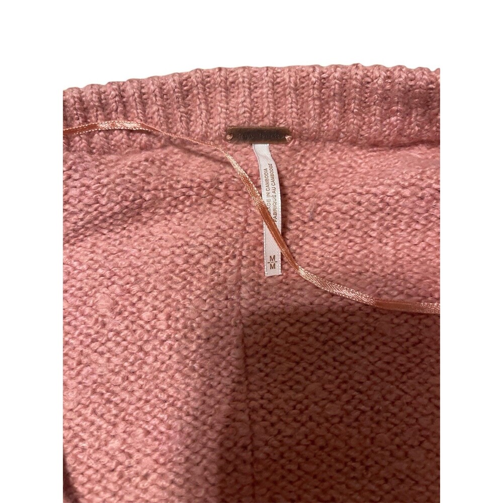 New  Free People Brookside Sweater Tunic Pink Long Sleeve Scoop Neck Medium - Picture 2 of 6